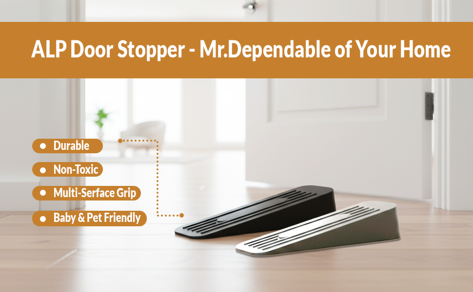 alp heavy duty rubber door stopper – grey, 120×37×20 mm (pack of 2)