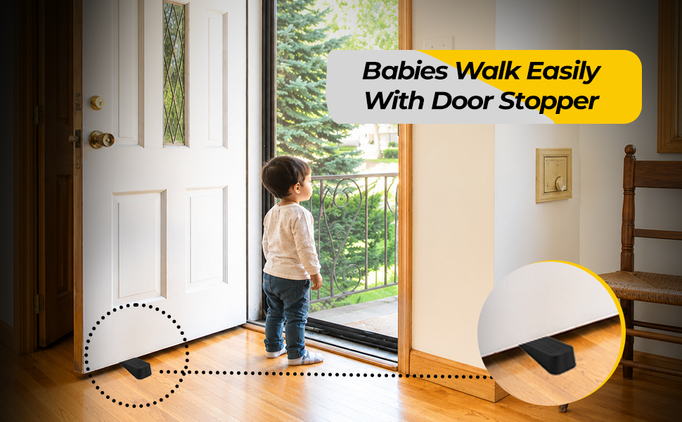 alp heavy duty rubber door stopper – black (pack of 4)