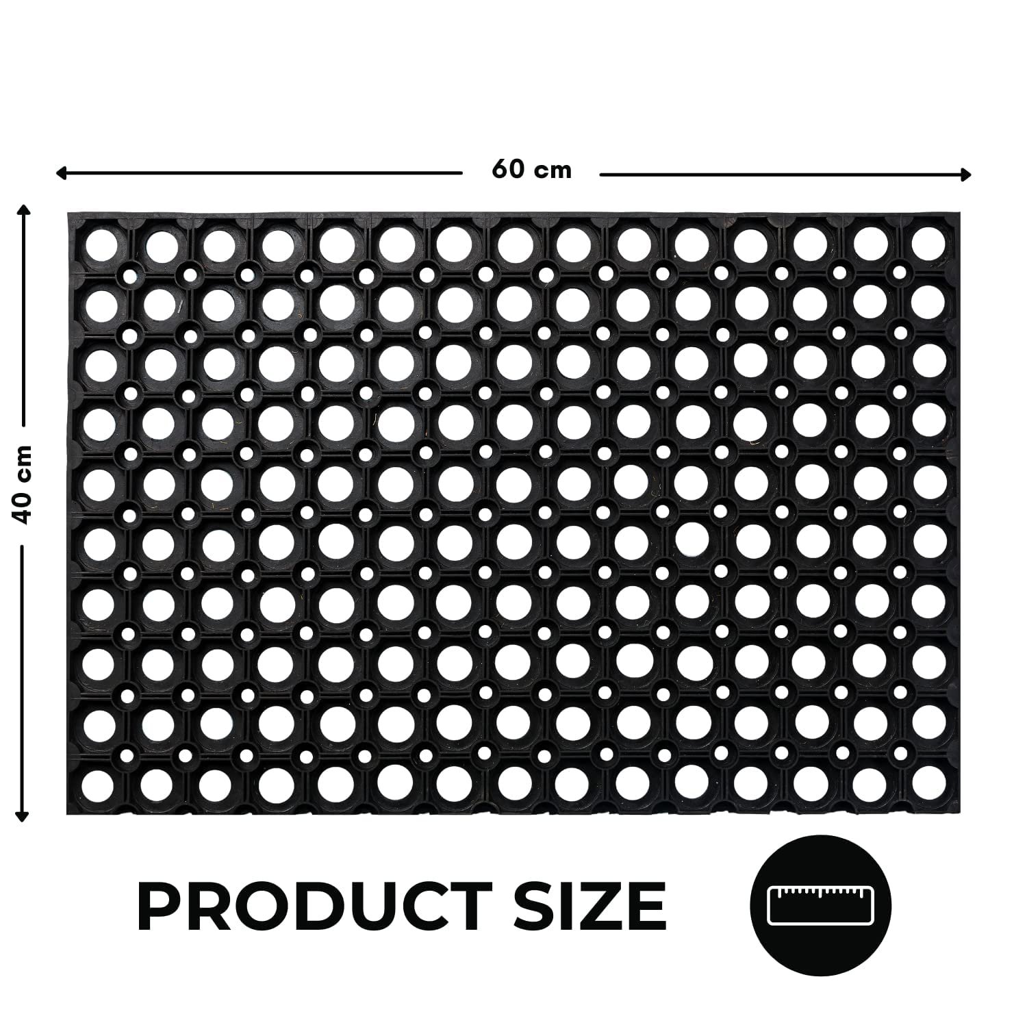 ALP EPDM Rubber Hollow Anti-Fatigue Floor Mat – Black, 600×400 mm (Pack of 1) - Image 2