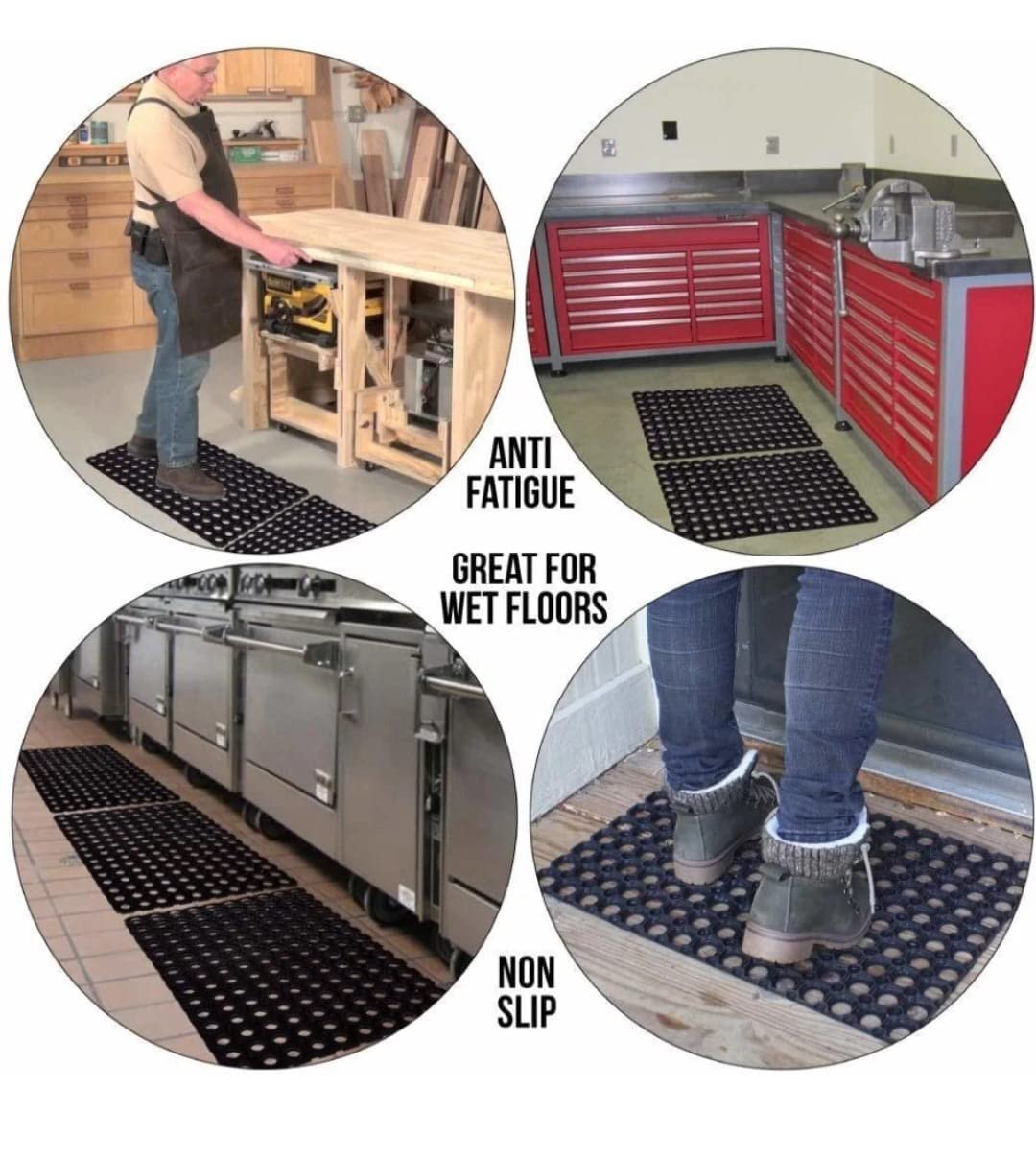 ALP EPDM Rubber Hollow Anti-Fatigue Floor Mat – Black, 600×400 mm (Pack of 1) - Image 4