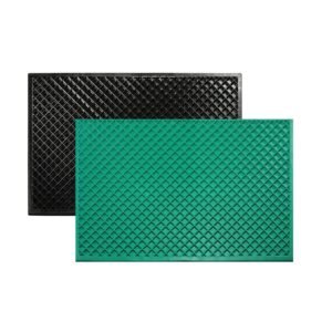 ALP EPDM Rubber Anti-Slip Door Mat Combo – Black & Green (Pack of 2)