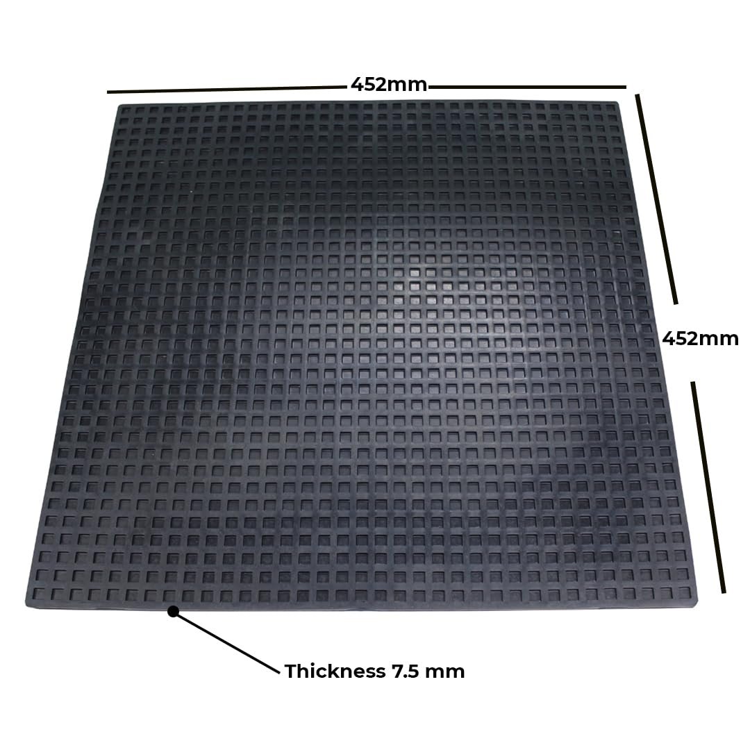 ALP Square Rubber Anti-Slip Solid Mat – Black, 452×452×7.5 mm (Pack of 1) - Image 3