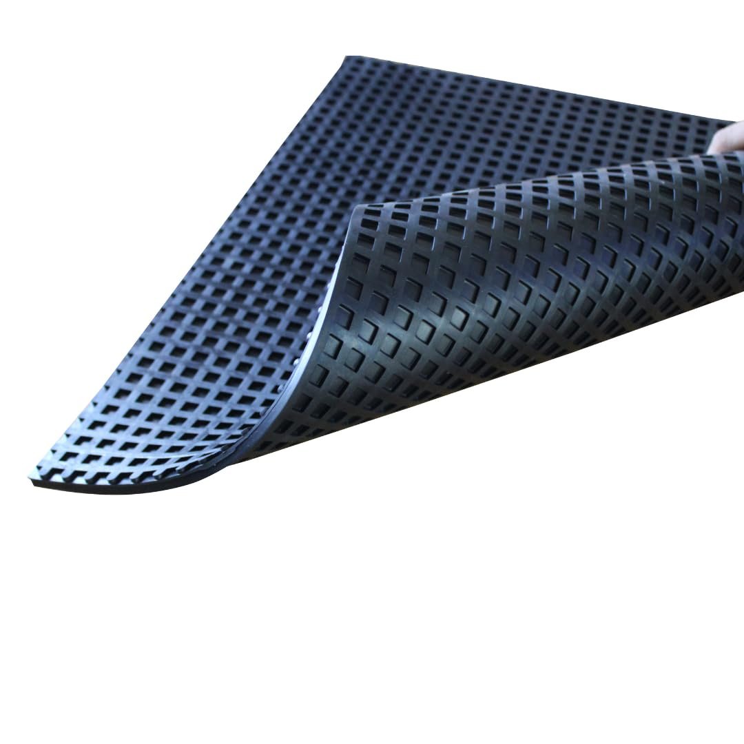 ALP Square Rubber Anti-Slip Solid Mat – Black, 452×452×7.5 mm (Pack of 1) - Image 5