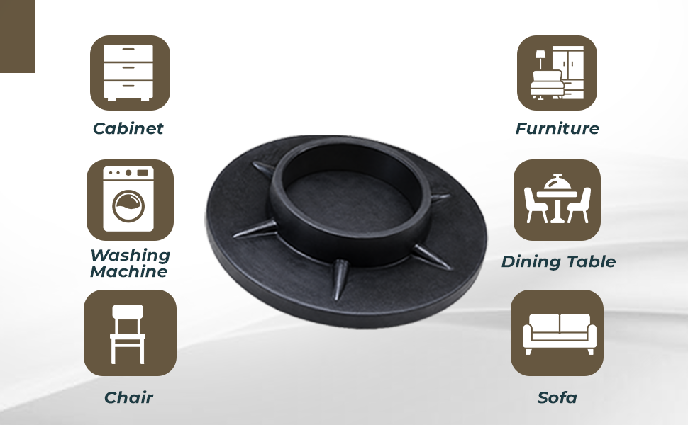 premium anti vibration epdm rubber pads – circular, pack of 4