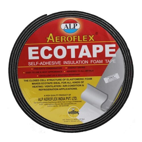 nitrile self adhesive insulation ecotape | 2” x 3mm x 9.1m | black (pack of 1)