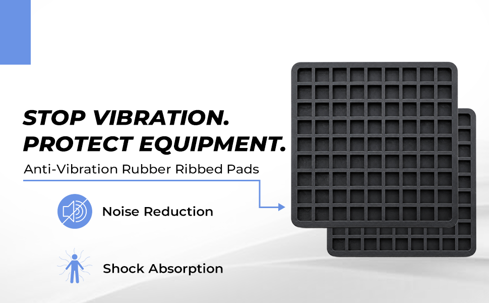 premium anti vibration epdm rubber pads – square, pack of 4