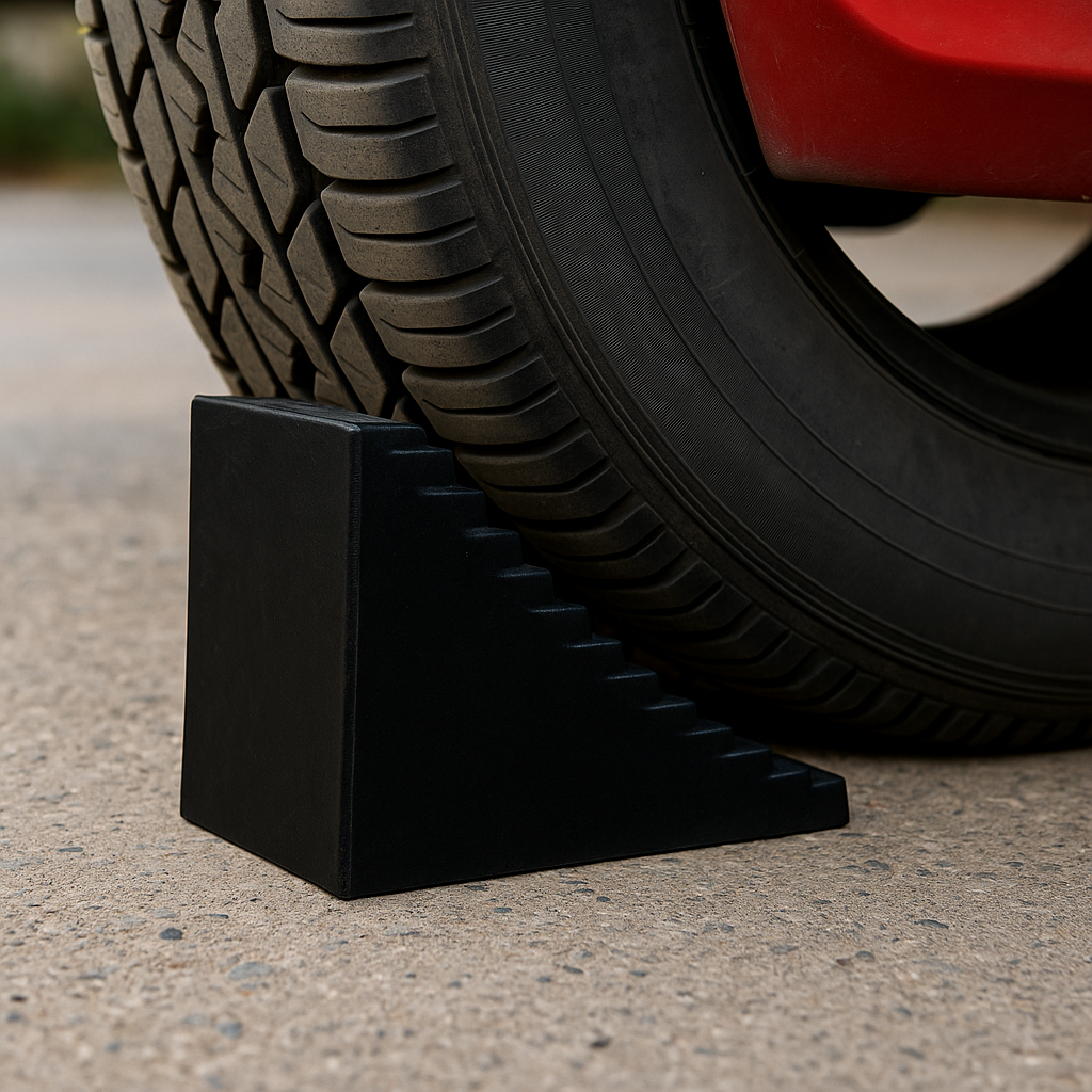 heavy duty wedge type wheel chock wheel stopper (pack of 2) heavy duty wedge type wheel chock wheel stopper (pack of 2)