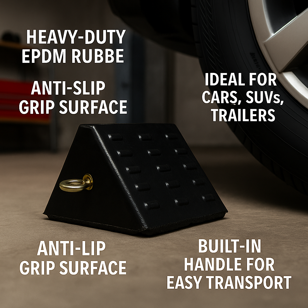 heavy duty 6x9x8" wheel chock wheel stopper (pack of 2) heavy duty 6x9x8" wheel chock wheel stopper (pack of 2)