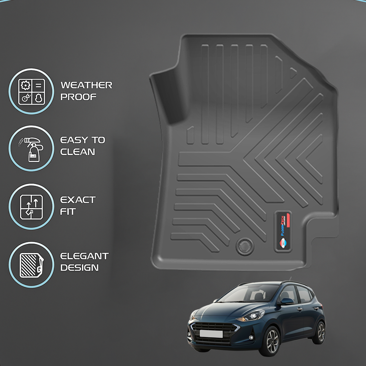 heavy duty 3d black car floor mats for i 10 grand nois & aura (set of 3) heavy duty 3d black car floor mats for i 10 grand nois & aura (set of 3)