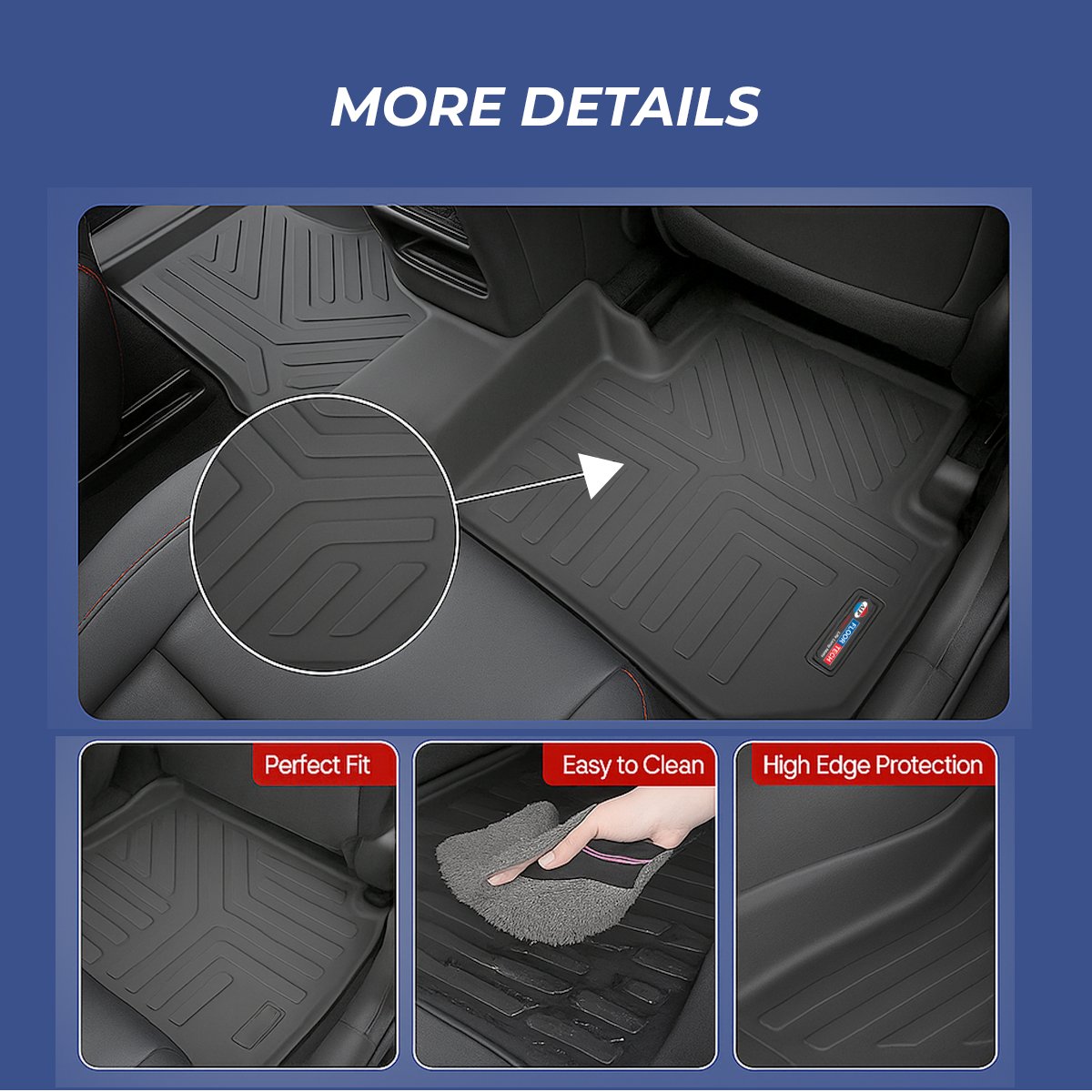 heavy duty 3d black car floor mats for creta 2020 (set of 3) heavy duty 3d black car floor mats for creta 2020 (set of 3)