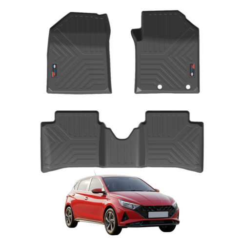 heavy duty 3d black car floor mats for i 20 grand nois & aura (set of 3)