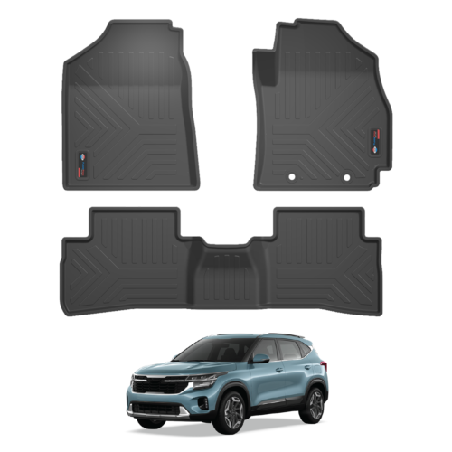 heavy duty 3d black car floor mats for kia carens 2022 (set of 3)