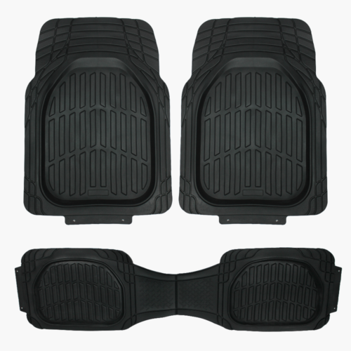 heavy duty universal pvc black car floor mats (set of 3)