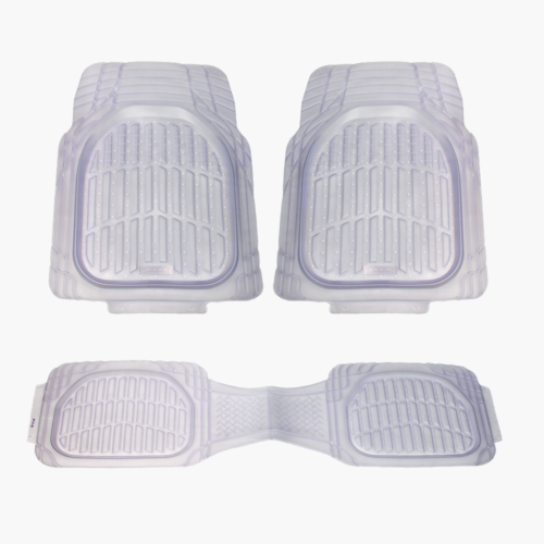 heavy duty universal pvc transparent car floor mats (set of 3)